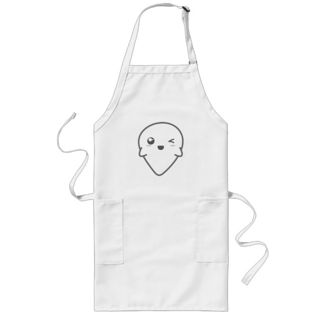 Kawaii Winking Ghost Apron (Front)