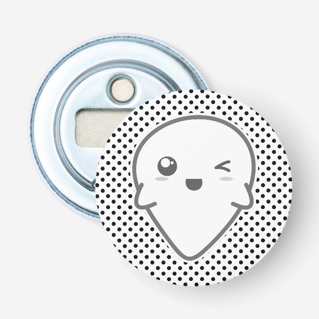Kawaii Winking Ghost Bottle Opener (Front)