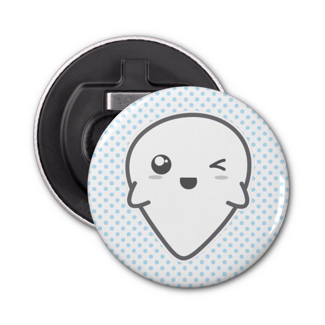 Kawaii Winking Ghost Bottle Opener (Front)