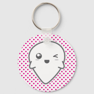 Kawaii Winking Ghost Keychain