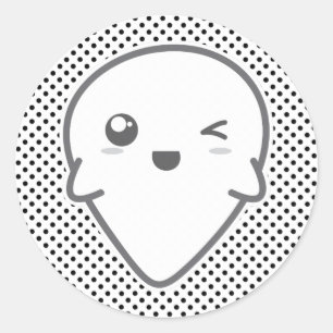 Kawaii Winking Ghost Stickers