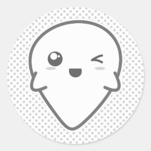 Kawaii Winking Ghost Stickers