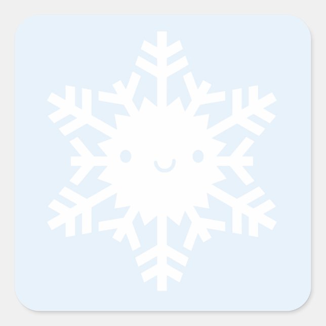 Kawaii Winter Snowflake Square Sticker (Front)
