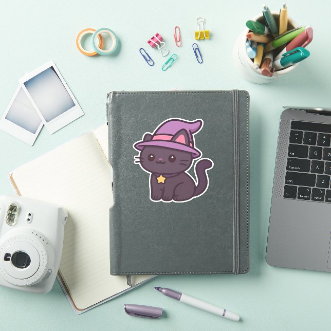 Kawaii Witch Cat in Purple Hat Classic T-Shirt (iPad Cover)