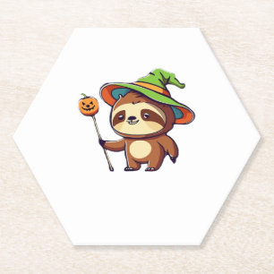 kawaii witch sloth Classic T-Shirt Paper Coaster