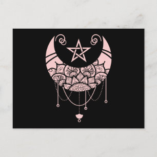 Kawaii Witchy Crescent Pastel Goth Moon Postcard