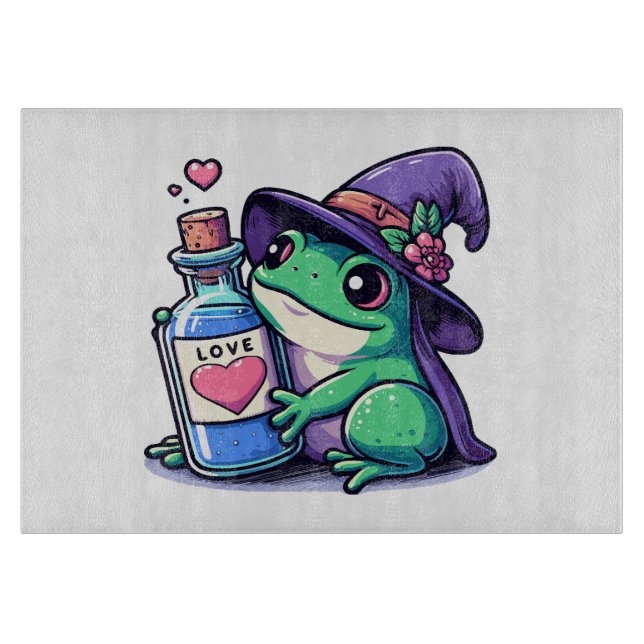 Kawaii witchy love potion cutting board (Front)