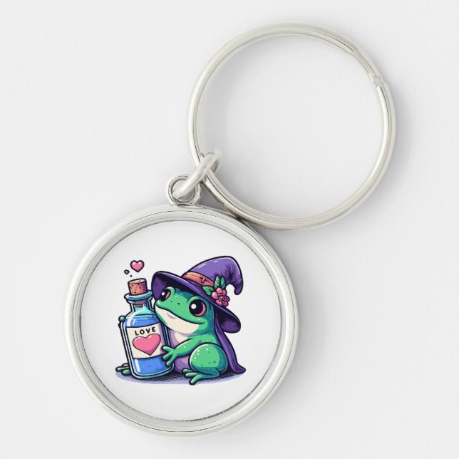 Kawaii witchy love potion key ring (Front)