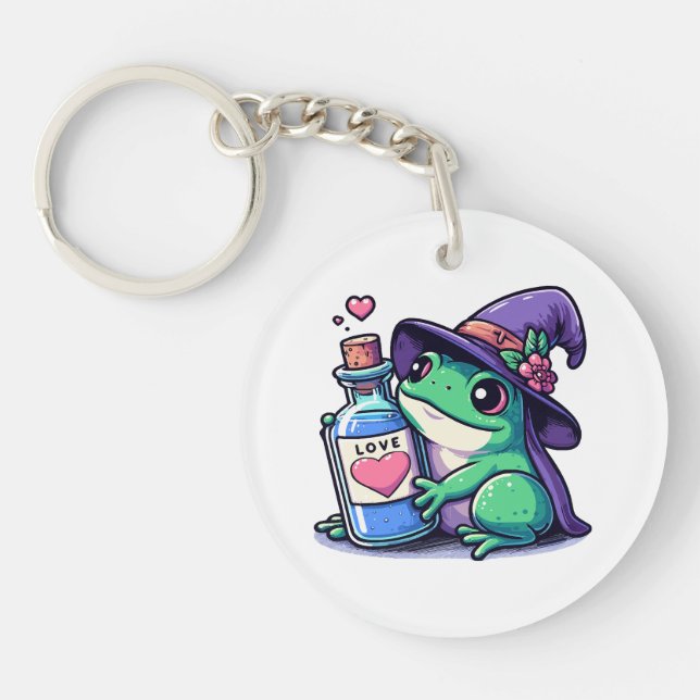 Kawaii witchy love potion key ring (Front)