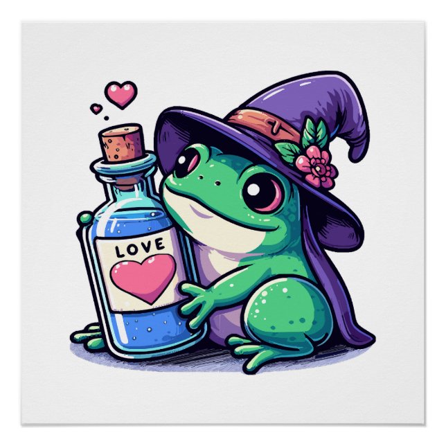 Kawaii witchy love potion poster (Front)