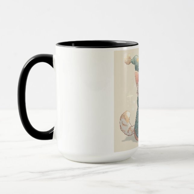 Kawaii Wizard Cat with Magic Potion | Whimsical Wa Mug (Left)