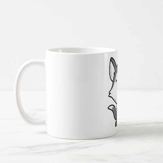 Kawaii Wolf Coffee Mug (Left)