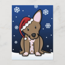 Kawaii Xoloitzcuintle Christmas Postcard