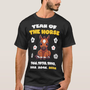 Kawaii Year Of Horse Chinese Zodiac 2026 Animal T-Shirt