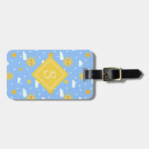 Kawaii Yellow Suns And Cloud Pattern Luggage Tag