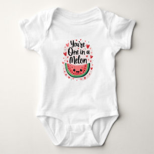 Kawaii "You're One in a Melon" Cute Watermelon Pun Baby Bodysuit
