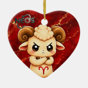 Kawaii Zodiac Neos Aries Ceramic Ornament