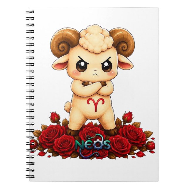 Kawaii Zodiac Neos Aries Notebook (Front)