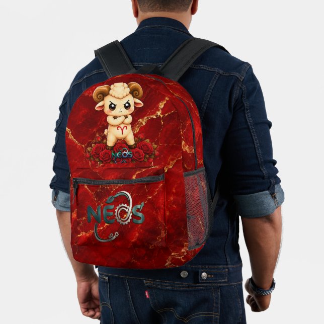 Kawaii Zodiac Neos Aries Printed Backpack (Insitu (Model))