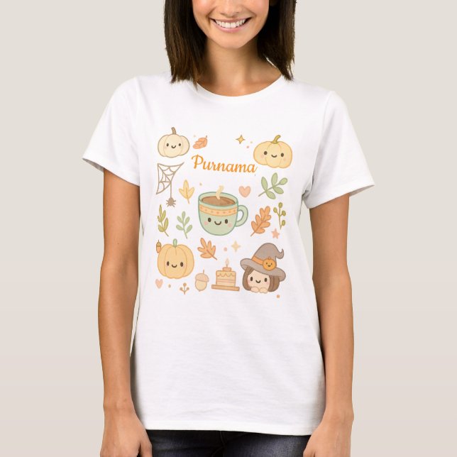 Kawaii Zoo Animal T-Shirt – Custom Name Cute Safar (Front)