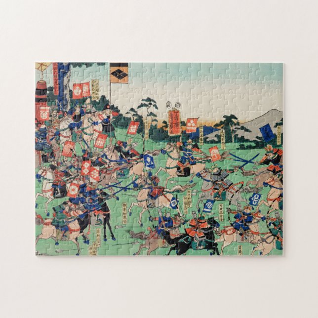 Kawanakajima no Kassen by Utagawa Kuniyoshi Jigsaw Puzzle (Horizontal)