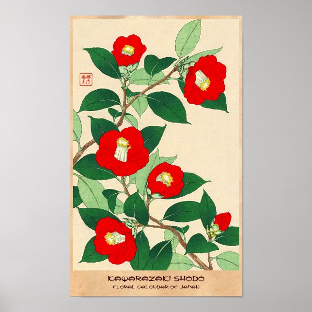 Kawarazaki Shodo Floral Calander of Japan flowers Poster (Front)