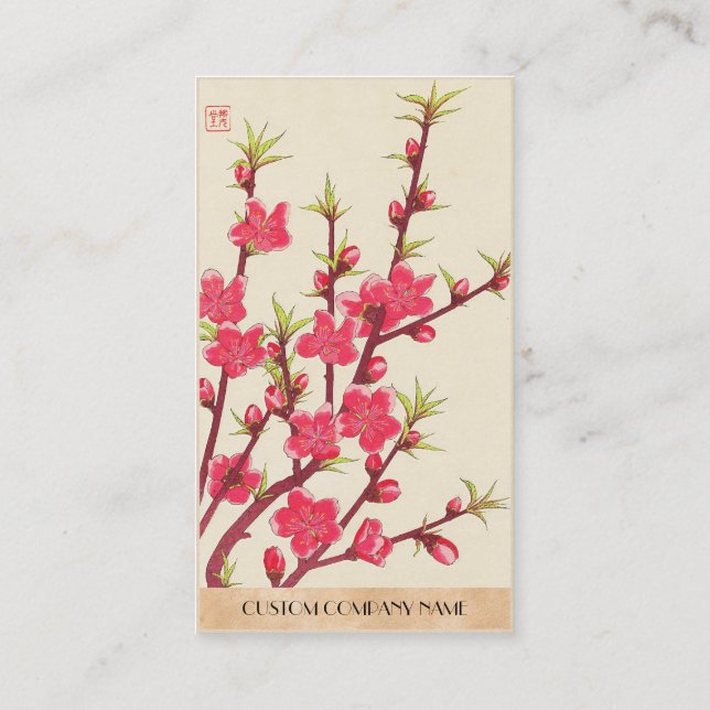 Kawarazaki Shodo Floral Calendar of Japan Cherry Business Card (Back)