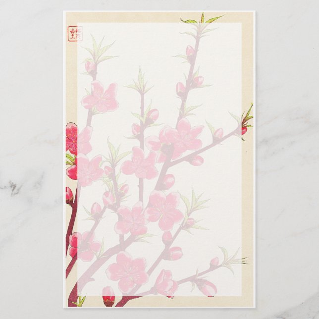 Kawarazaki Shodo Floral Calendar of Japan Cherry Stationery (Front)