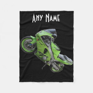 Kawasaki Green Speed Motorcycle Blanket