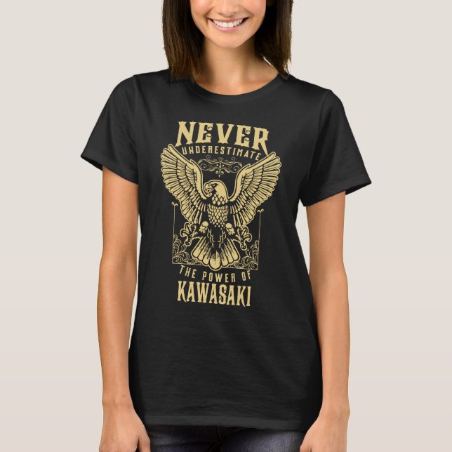 KAWASAKI Name, KAWASAKI family name crest T-Shirt (Front)