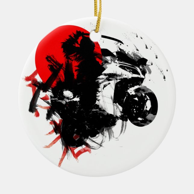 kawasaki ninja ceramic tree decoration (Front)