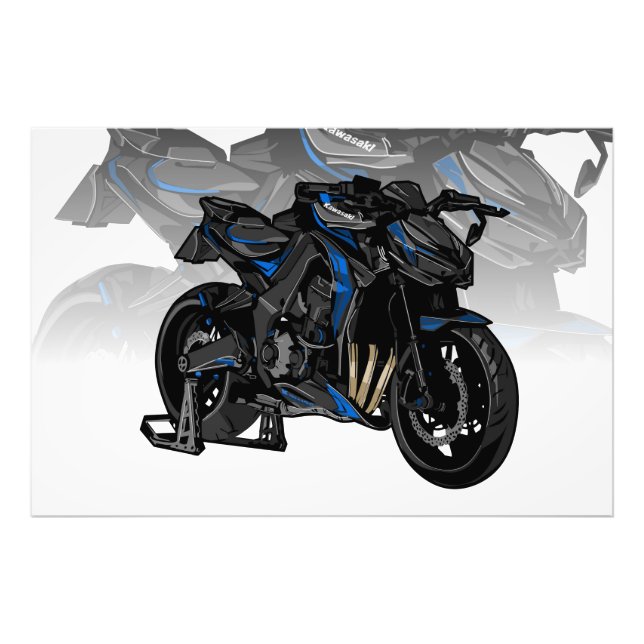 Kawasaki Z900 with special background Photo Print (Front)