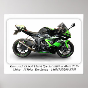 Kawasaki ZX636 EGFA Special Edition Motorcycle -A3 Poster