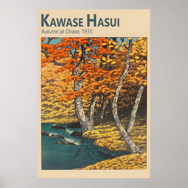 Kawase Hasui - Autumn at Oirase - Japanese Poster (Front)
