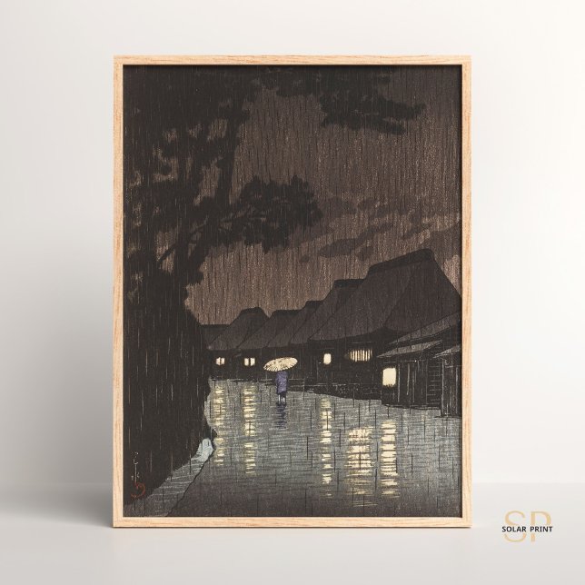 Kawase Hasui Rain at Maekawa Japanese Art Poster (Creator Uploaded)