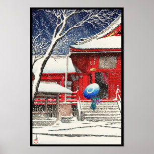 Kawase Hasui Snow at Ueno Kiyomizudo hanga art Poster