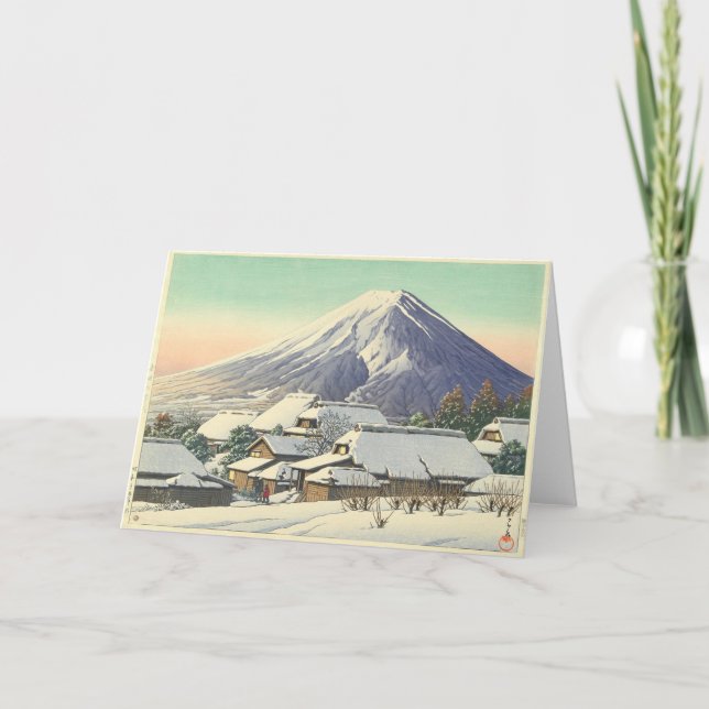 Kawase Hasui Winter Village Holiday Card (Front)