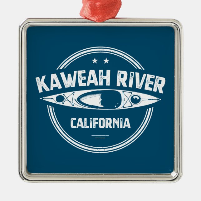 Kaweah River California Kayaking Metal Ornament (Front)