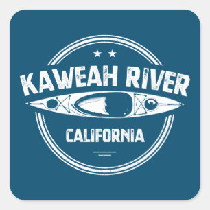 Kaweah River California Kayaking Square Sticker