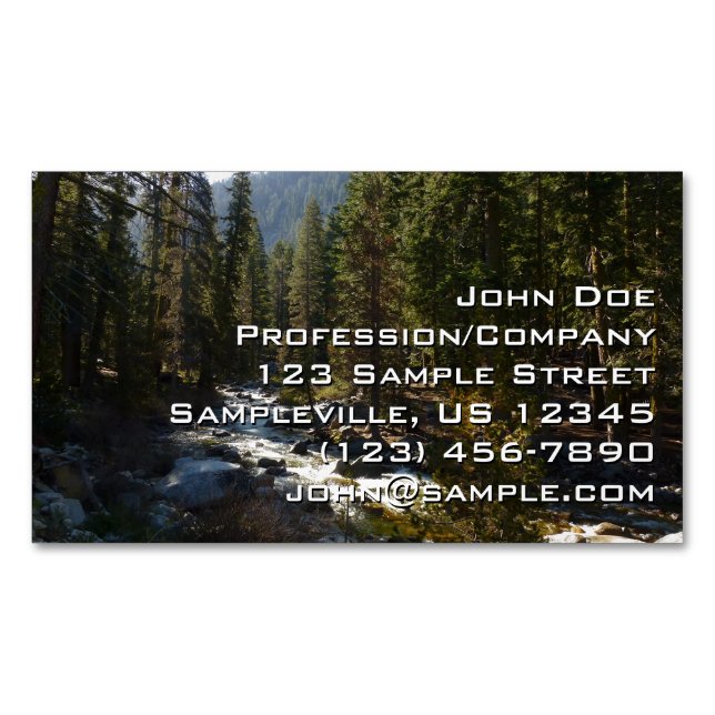 Kaweah River in Sequoia National Park Magnetic Business Card (Front)