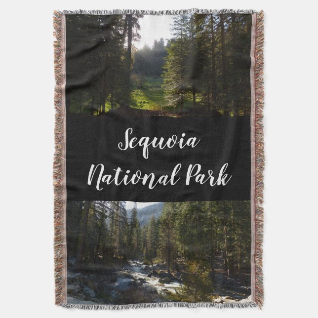 Kaweah River in Sequoia National Park Throw Blanket (Front Vertical)