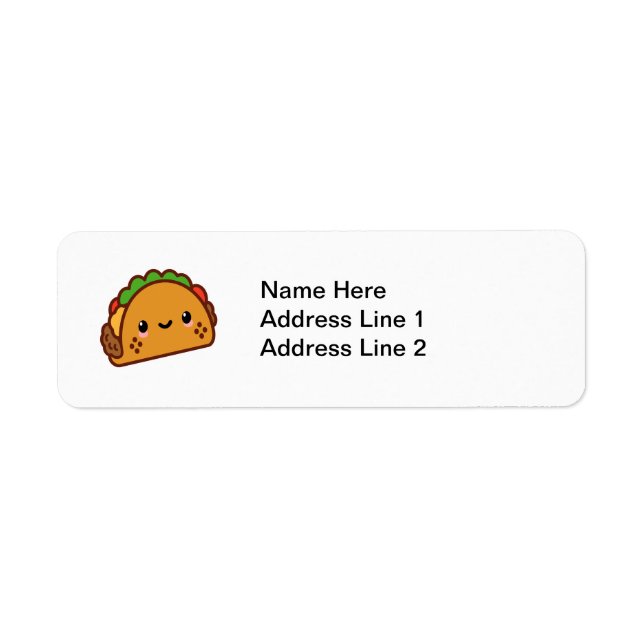 Kawii Taco Face Return Address Label (Front)