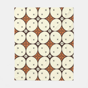 Kawung Motif, Javanese Batik Seamless Pattern, Sim Fleece Blanket