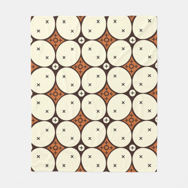 Kawung Motif, Javanese Batik Seamless Pattern, Sim Fleece Blanket (Front)