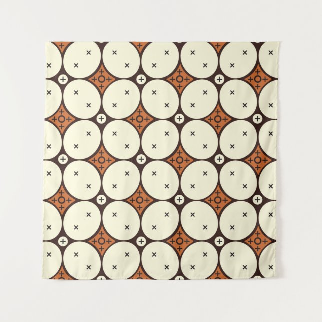 Kawung Motif, Javanese Batik Seamless Pattern, Sim Tapestry (Front)