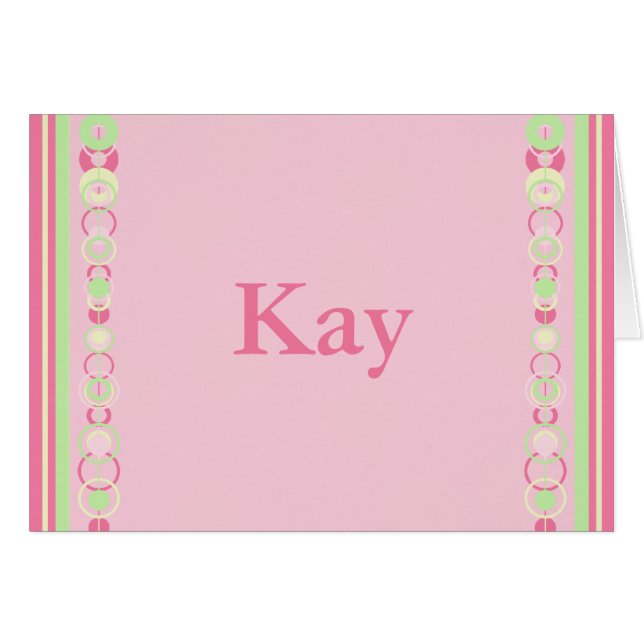 Kay Modern Circles Custom Name Card (Front Horizontal)