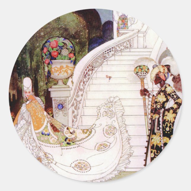 Kay Nielsen's Cinderella Fairy Tale Classic Round Sticker (Front)