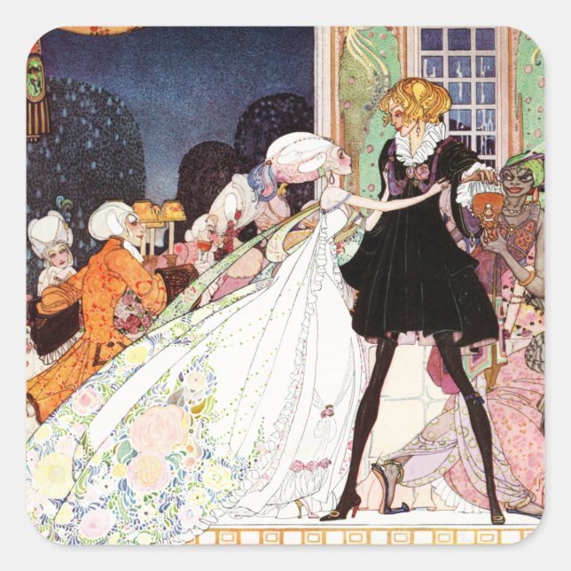 Kay Nielsen's Twelve Dancing Princesses Square Sticker (Front)