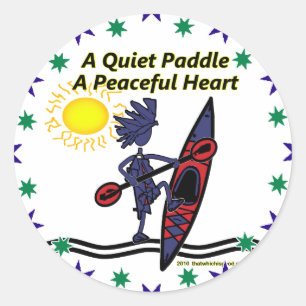 Kayak A Quiet Paddle Waves Classic Round Sticker