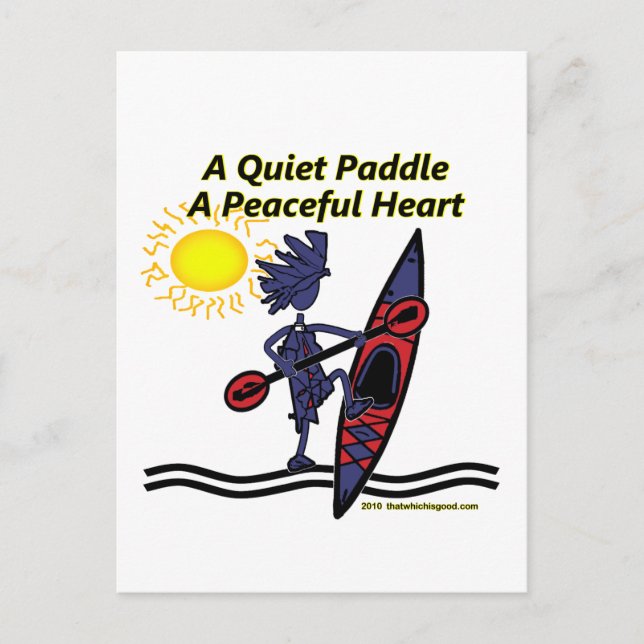 Kayak A Quiet Paddle Waves Postcard (Front)